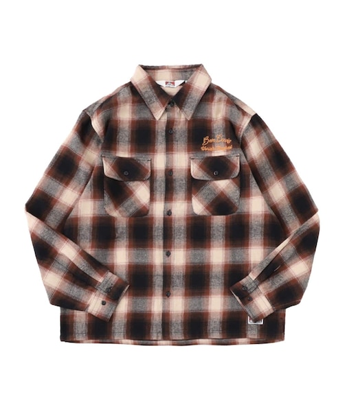 BEN DAVIS別注 ネルチェック 刺繍ワークシャツ
