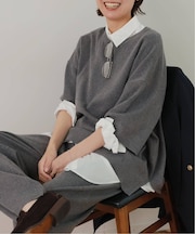 ［25AW新作］フルニードル6分袖ビッグプルオーバー