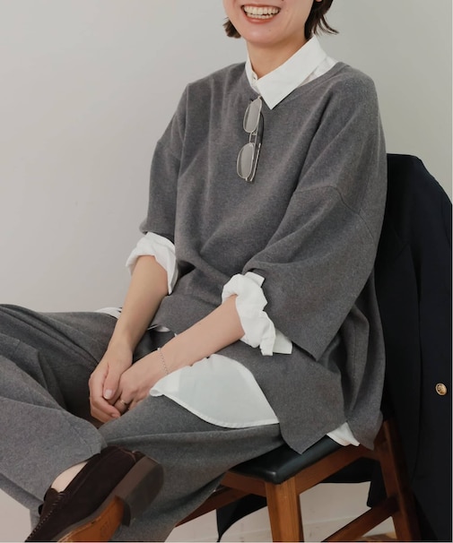 ［25AW新作］フルニードル6分袖ビッグプルオーバー