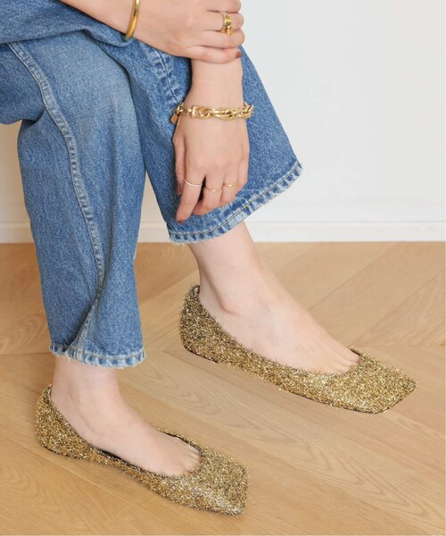 【ほぼ未使用】PIPPICHIC 現行品 バレエシューズ 35.5 pippichic のメッシュスクエアトゥバレーシューズ！35.5