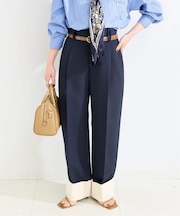 ウォッシャブル / ツイルワイドWヘムパンツ