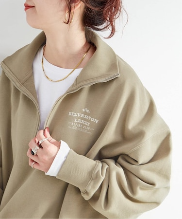 ウォッシャブル / ハーフジップテリービッグドルマンプルオーバー