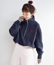 ウォッシャブル / ハーフジップテリービッグドルマンプルオーバー