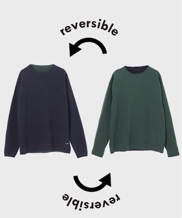 《追加》【ANTS & ELEPHANTS】スウェットライク リバーシブル クルーネックニット