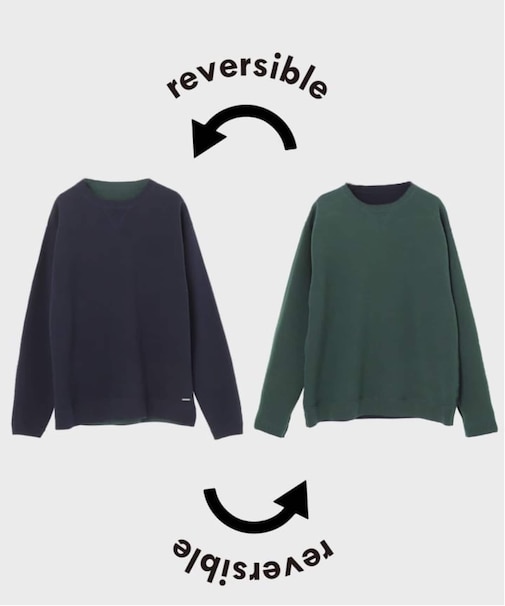 《追加》【ANTS & ELEPHANTS】スウェットライク リバーシブル クルーネックニット