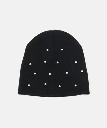 パール付きニットビーニー