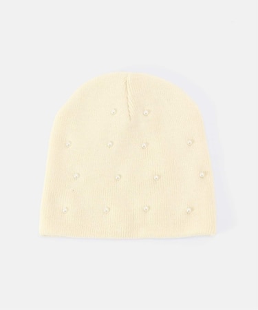 パール付きニットビーニー