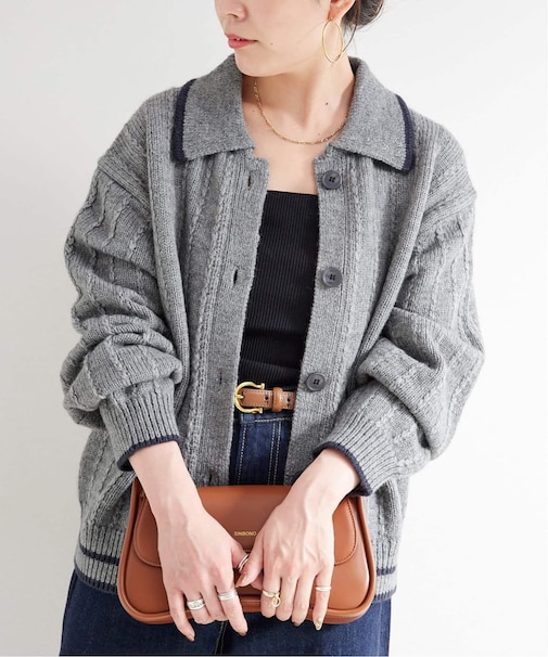 手洗い可 / ラインカラーカーディガン