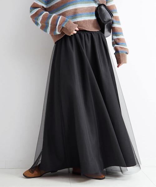 conte＞アシンメトリー タック ロングスカート｜ユナイテッドアローズ