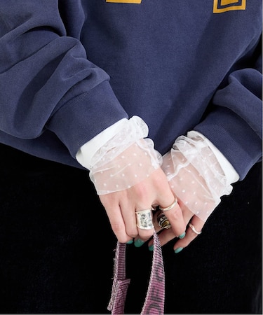 手洗い可 / 袖ドットシアーロンTEE