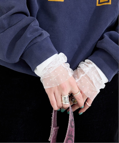 手洗い可 / 袖ドットシアーロンTEE