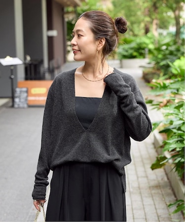 手洗い可 / カシミヤ深Vプルオーバー