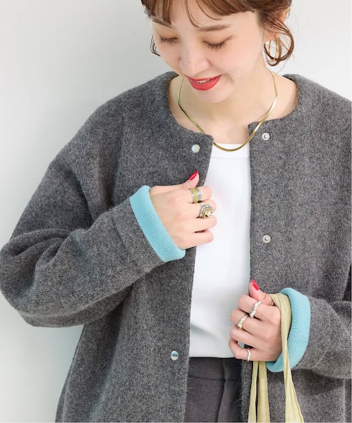 《追加2》2層スムース編みニットブルゾン