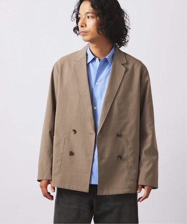 【防シワ・吸水速乾】TECH メランジ ”カルキュロ(R)” ダブル ジャケット