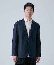 ウールポリエステル ミルド ハウンドトゥース２ボタンジャケット