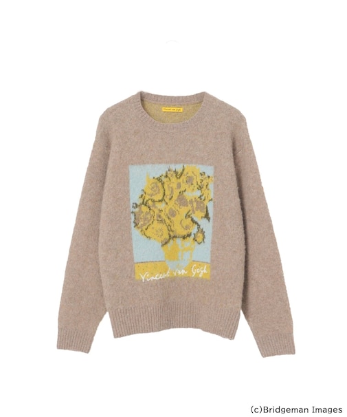 【フィンセント・ヴィレム・ファン・ゴッホ】 アートジャガードクルーネックセーター