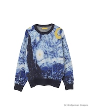 【フィンセント・ヴィレム・ファン・ゴッホ】 アートジャガードクルーネックセーター