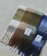 OSKR別注 シャギーフリンジ チェックマフラー