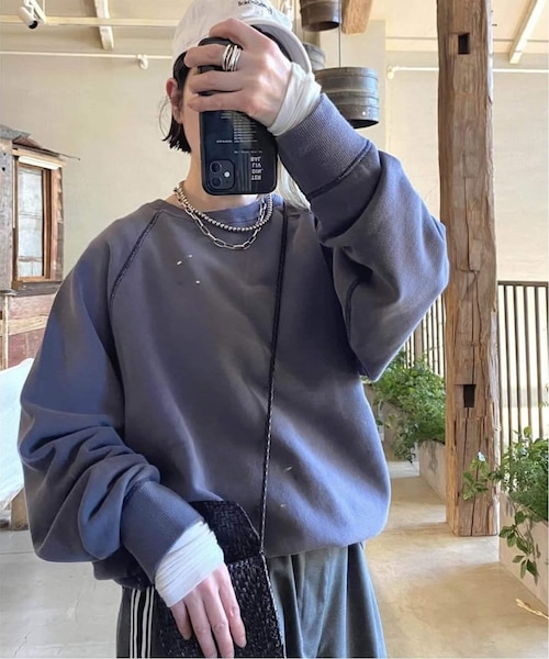 トップス [Chimala]for luxe PAINT SWEAT CREW TOP chimala】 for luxe PAINT SWEAT CREW TOP｜ベーセーストックの