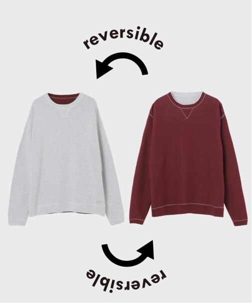 《追加2》【ANTS & ELEPHANTS】スウェットライク リバーシブル クルーネックニット