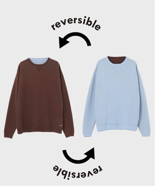 《追加2》【ANTS & ELEPHANTS】スウェットライク リバーシブル クルーネックニット