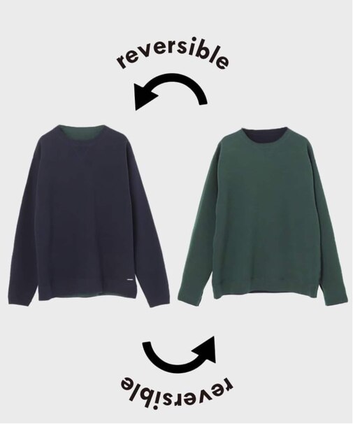 《追加2》【ANTS & ELEPHANTS】スウェットライク リバーシブル クルーネックニット