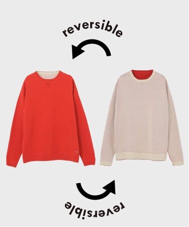 《追加2》【ANTS & ELEPHANTS】スウェットライク リバーシブル クルーネックニット