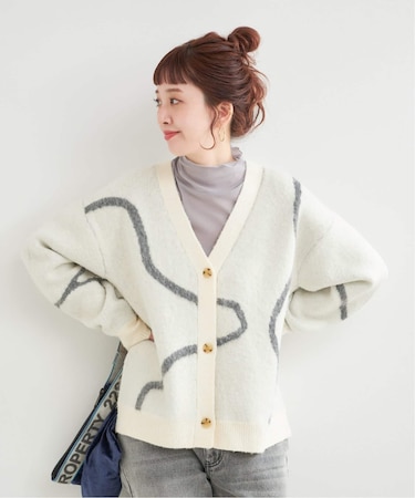 手洗い可 / 柄ニットカーディガン
