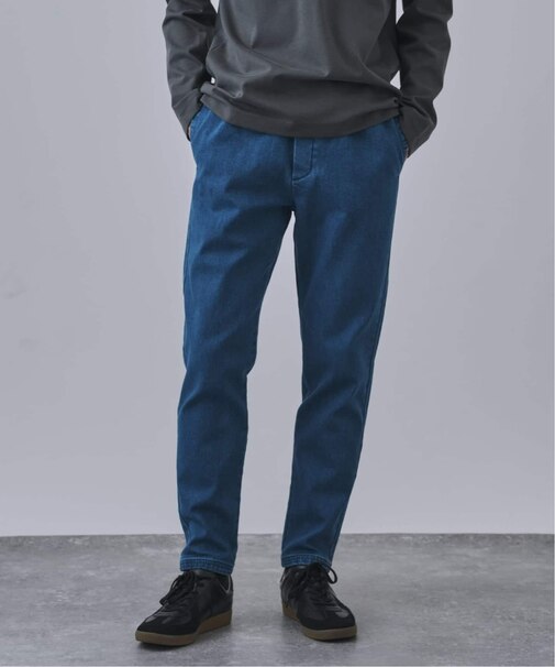 《追加》裏起毛 デニム テイクイットイージー ストレッチテーパードパンツ