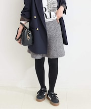 手洗い可 / ビアードミニフレアニットスカート