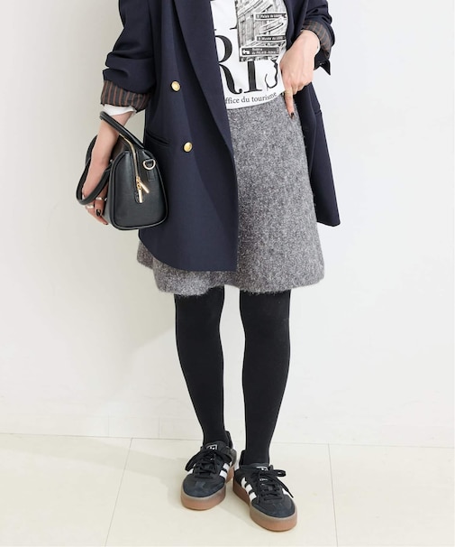 手洗い可 / ビアードミニフレアニットスカート