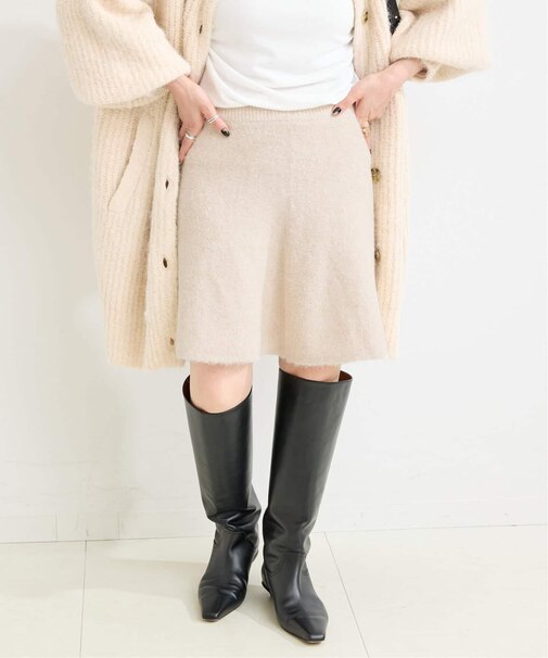 手洗い可 / ビアードミニフレアニットスカート