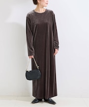 手洗い可 / クレープベロア L/S ワンピース