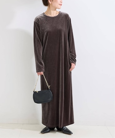 手洗い可 / クレープベロア L/S ワンピース