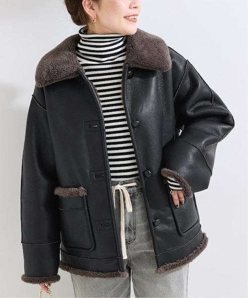 【美品】ムートンコート　リバーシブルS S/Mサイズ展開》リバーシブルムートンライクコート2｜ベーセーストック