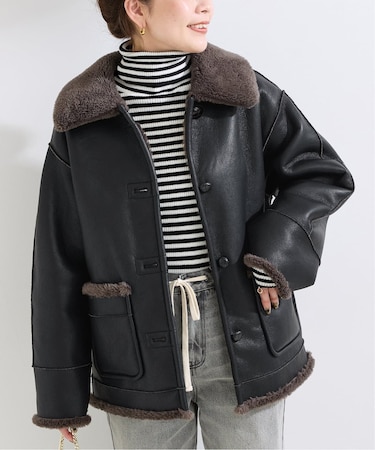 《S/Mサイズ展開》リバーシブルムートンライクコート2