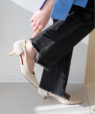 5cmサイドオープンリボンパンプス