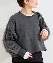 ウォッシャブル / チュールフリルスリーブtops