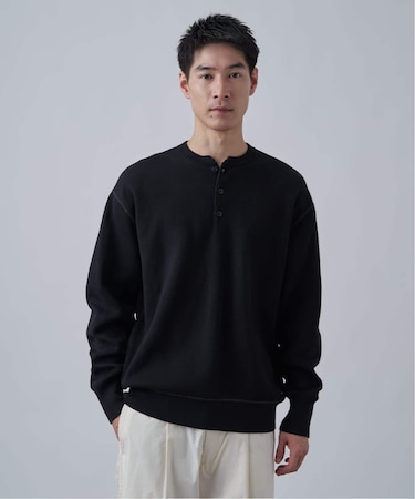 《追加》【ANTS & ELEPHANTS】2トーン スウェットライクヘンリーネックニット