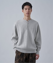 《追加》【ANTS & ELEPHANTS】2トーン スウェットライクヘンリーネックニット