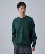 《追加》【ANTS & ELEPHANTS】2トーン スウェットライクヘンリーネックニット