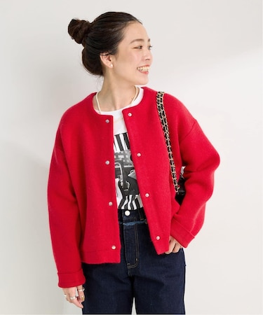 《追加》【WEB＋一部店舗限定】2層スムース編みニットブルゾン