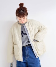 保温性 / ナイロンタフタ / 刺繍キルトリバーシブルブルゾン