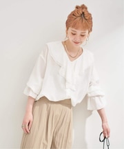 《追加》【WEB限定】ウォッシャブル / R/NYラッフルフリルブラウス