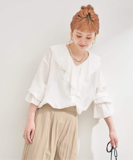 《追加》【WEB限定】ウォッシャブル / R/NYラッフルフリルブラウス