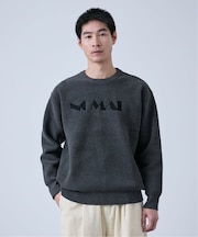 モール アソートロゴ クルーネックニット