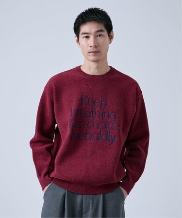 モール アソートロゴ クルーネックニット