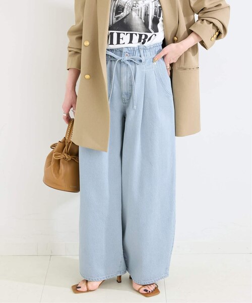 ウォッシャブル / DU JOUR / デュ ジュール DRAW-SASH PEG JEAN｜ベー