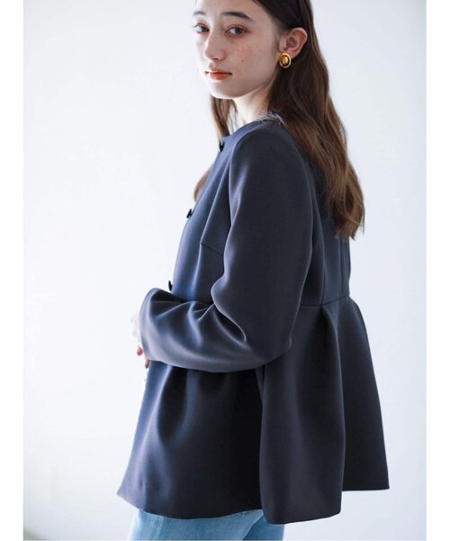 洗える】トリプルクロスペプラムジャケット｜ベーセーストックの