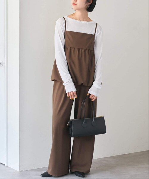 【ダークブラウン（20）】TCブロードキャミ+シャツセット セットアイテム】クロシェキャミセットT